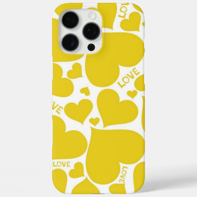 Bold and Bright Yellow Hearts of Love  Case-Mate iPhone Case (Back)