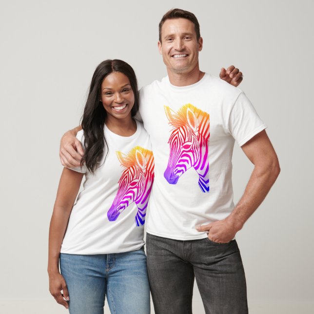 Bold and colourful zebra drawing T-Shirt (Unisex)