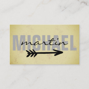 Bold and Cursive Text arrow Business Card