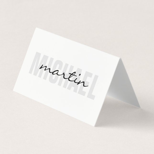 Bold and Cursive Text Business Card (Front)