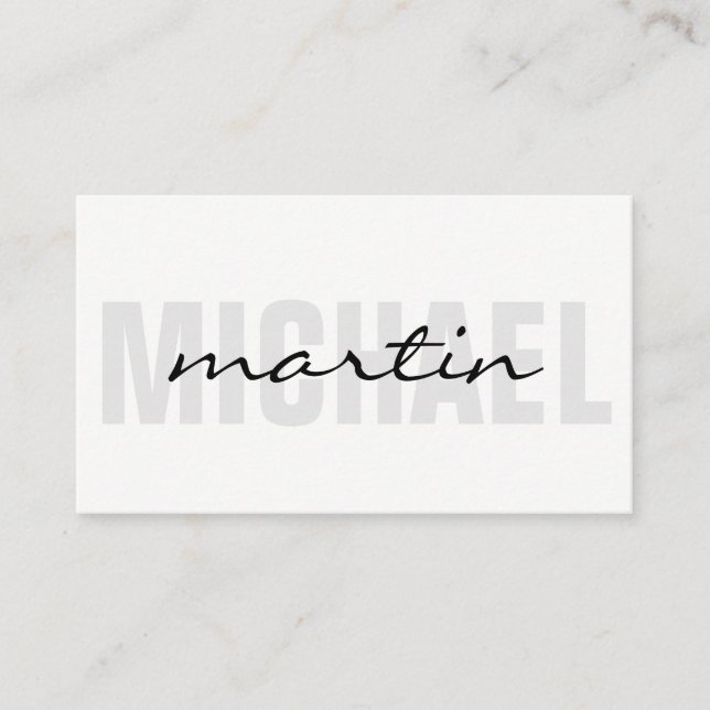 Bold and Cursive Text Business Card (Front)