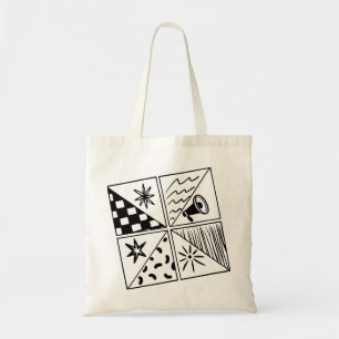 bold and dynamic collages vibrantly display tote bag