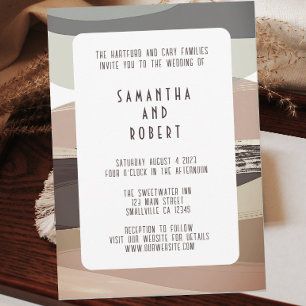 Bold and Edgy Olive Green Wedding Invitation