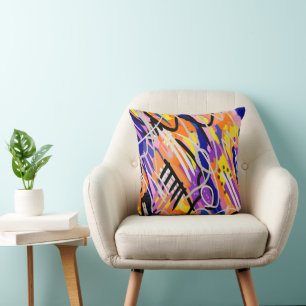 Bold and Expressive Abstract Art Cushion