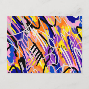 Bold and Expressive Abstract Art Postcard