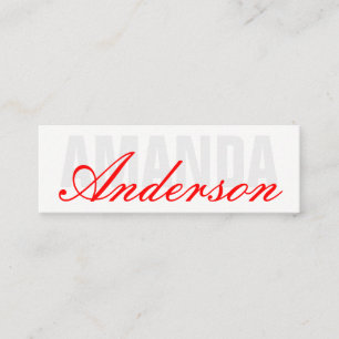 Bold and Fancy Text Mini Business Card