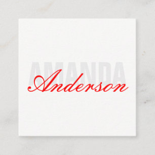 Bold and Fancy Text Square Business Card
