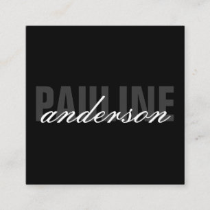 Bold and Fancy Text Square Business Card