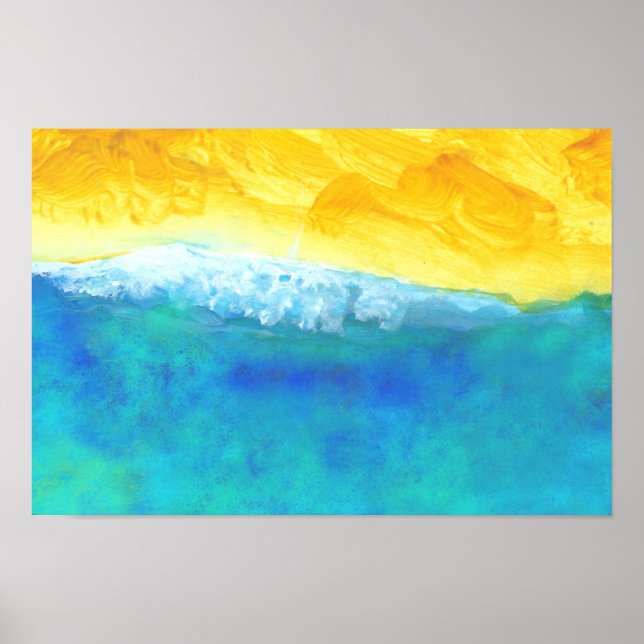 Bold and Lively Abstract Seascape Painting Poster (Front)