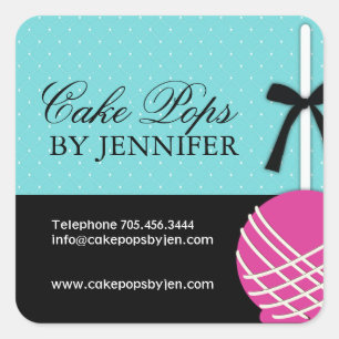 Bold and Modern Cake Pops Packaging Stickers