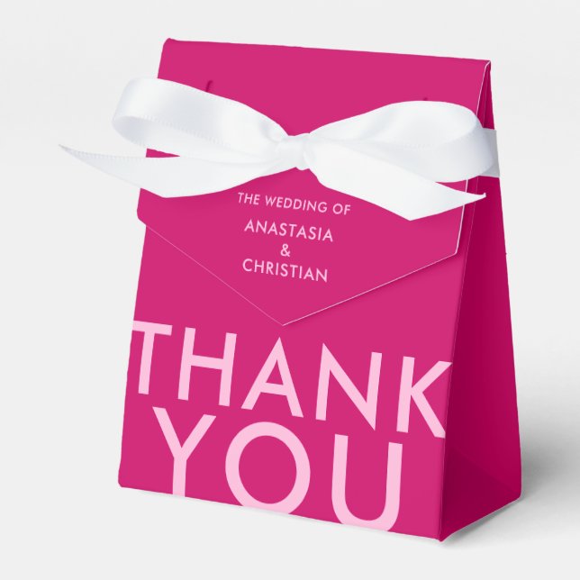 Bold and Modern Magenta Favour Box (Front Side)