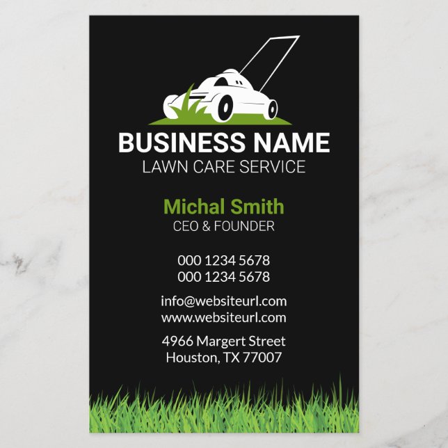 Bold and Professional Lawn Care mowing Flyer (Front)