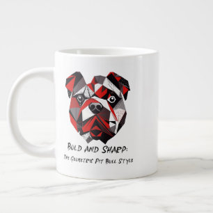 Bold and sharp: the Geometric Pit Bull Style Large Coffee Mug