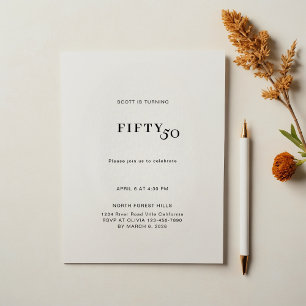 Bold and Simple 50th Birthday Invitation