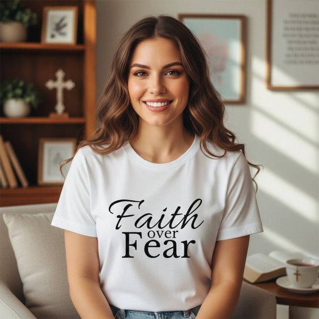 Bold and Stylish Faith Over Fear Christian T-Shirt (Bold and Stylish Faith Over Fear Christian T-Shirt)