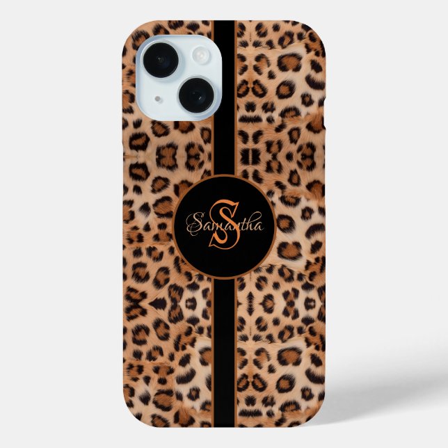 Bold and Stylish: Personalised Leopard Print  Case (Back)
