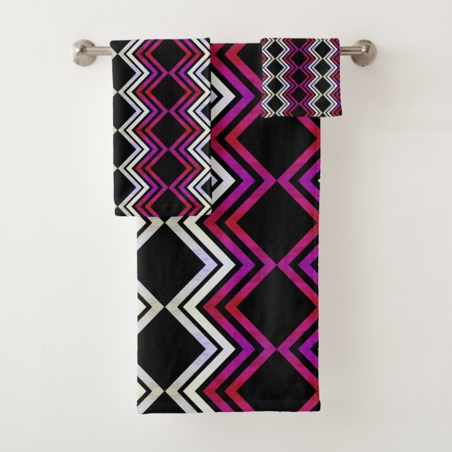 Bold And Stylish Three Piece Bath Towel Set (Insitu)