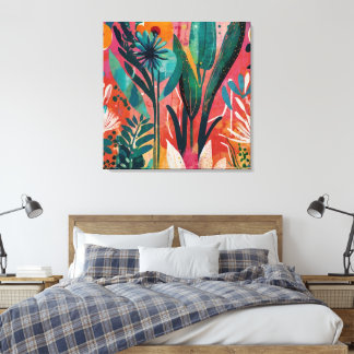 Bold and Vibrant Floral Acrylic Colourful Botanica Canvas Print