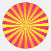 Bold and Vibrant Retro Sunburst Sticker
