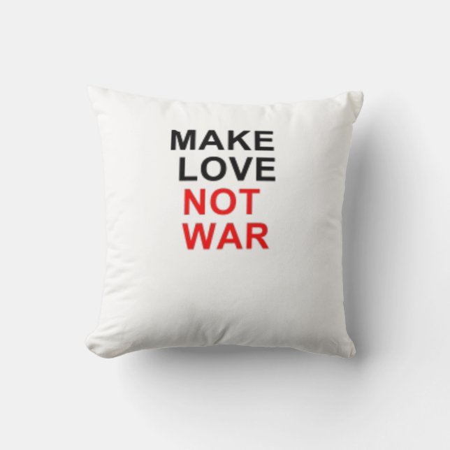 Bold Anti War Slogan Graphic Cushion (Front)
