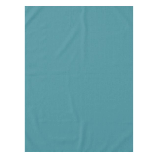 Bold Aqua Solid Colour Pairs Satin Rolling Surf Tablecloth (Front)