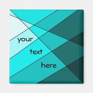 Bold aqua tones artstic magnet to personalise