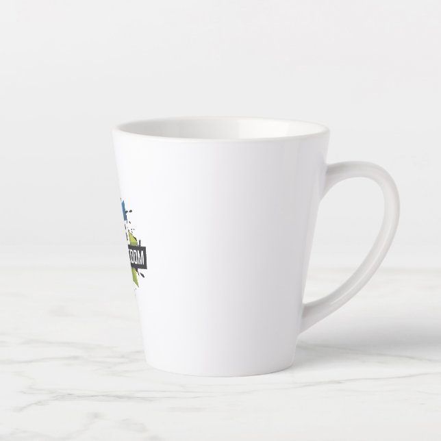 Bold "Art is Freedom" Creative Expression Design Latte Mug (Right)