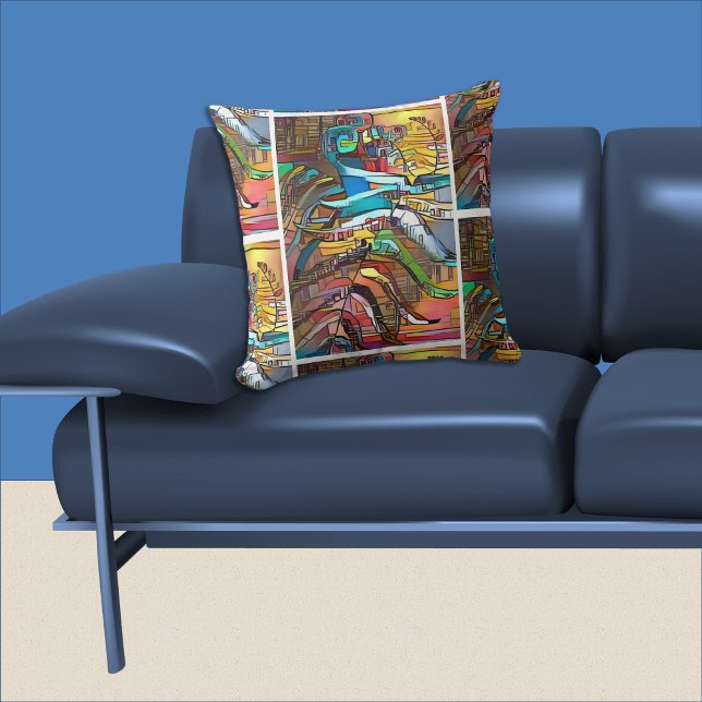 BOLD ART NZ Fern Styalised Colour Cushion (a bold statement and real focal point for your home)