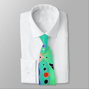 Bold artsy colourful modern abstract pattern tie