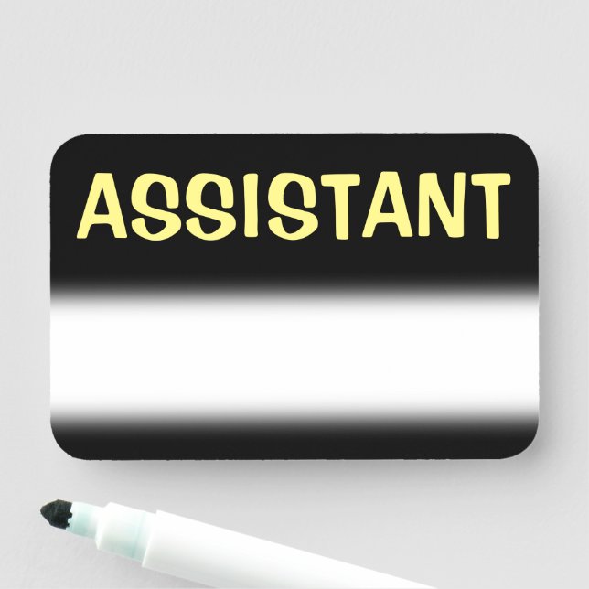 Bold "ASSISTANT" Name Tag (In Situ)