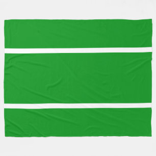 Bold Athletic Spaced White Stripes On Bright Green Fleece Blanket