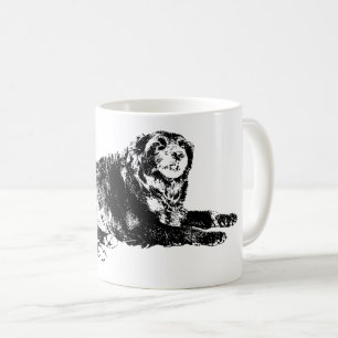 Bold Autumn Dog Lines on Morning Mug