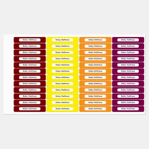 Bold Autumn Palette Kids Custom Organise Labels