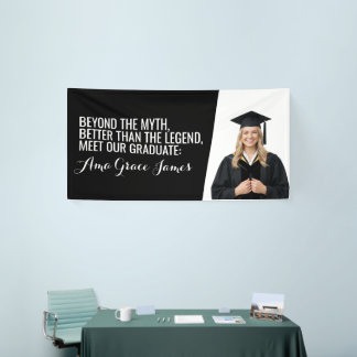 Bold B&W Graduation Backdrop Banner