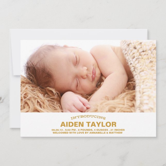 Bold Baby Birth Announcement (Front)