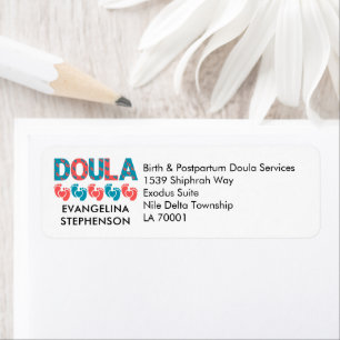 Bold Baby Footprints DOULA Return Address Label