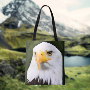 Bold Bald Eagle Head Patriotic Tote Bag