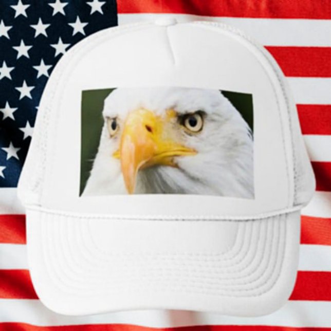 Bold Bald Eagle Head Patriotic Trucker Hat (Creator Uploaded)