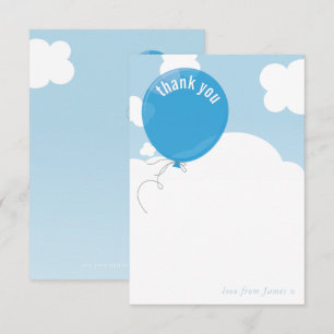 BOLD BALLOON cute thank you note blue sky Invitation