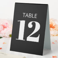 Bold Basic Black Modern Reception Table Number