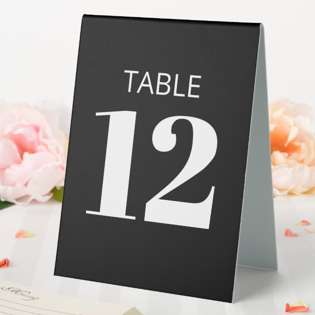 Bold Basic Black Modern Reception Table Number (In SItu (Wedding))