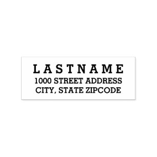 Bold Basic Block Custom Return Address Rubber Stamp