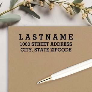 Bold Basic Block Custom Return Address Self-inking Stamp