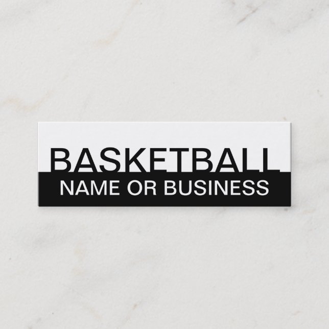 bold BASKETBALL (colour customisable) Mini Business Card (Front)