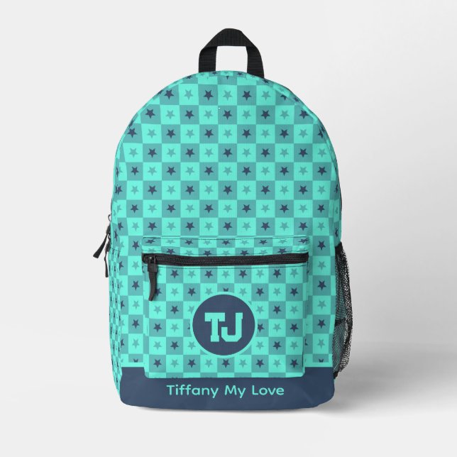Bold Basketball Monogrammed Personalised Backpack (Front)