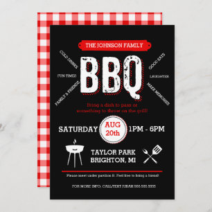 Bold BBQ Picnic Invitation, Barbecue Invite