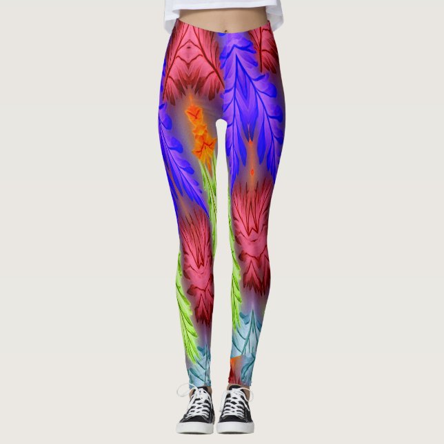 Bold & Beautiful colourful "Ratti_Creative_Arts" L Leggings (Front)