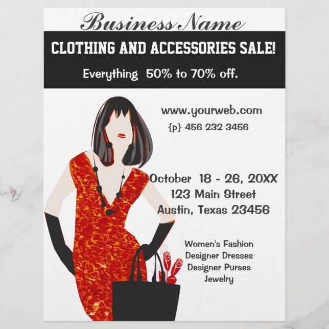 Bold Beautiful Fashion Red Animal Leopard Print Flyer (Front)