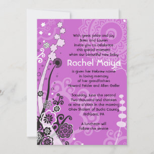 BOLD & BEAUTIFUL FLORAL Baby Naming Invitation