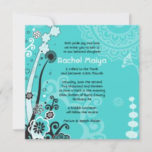 BOLD & BEAUTIFUL FLORAL Bat Mitzvah Invitation